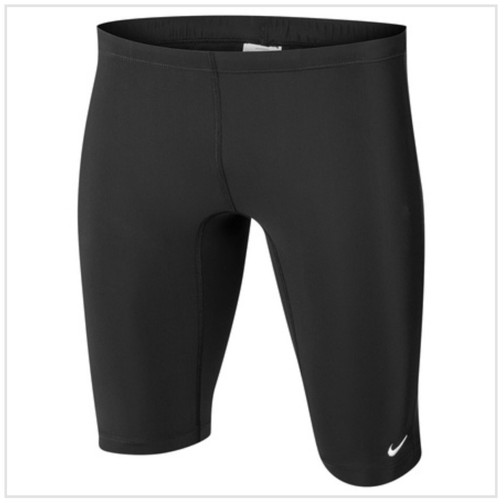 Nike Black Swim Jammers with Subtle Orange Accent